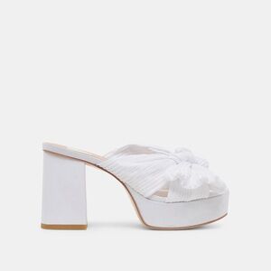 Dolce Vita White Platform Mules